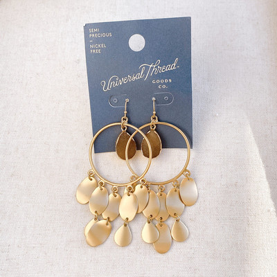 美国潮牌【Universal Thread】原单宴焦点夸张设计天然石流苏耳坠