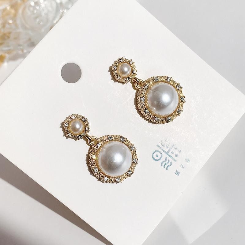 S925银针法式珍珠复古耳环吊坠镶钻精致浪漫高级感名媛气质耳钉,饰品/流行首饰/时尚饰品新,耳环,淘宝优惠券,粉丝福利购,淘宝优惠卷
