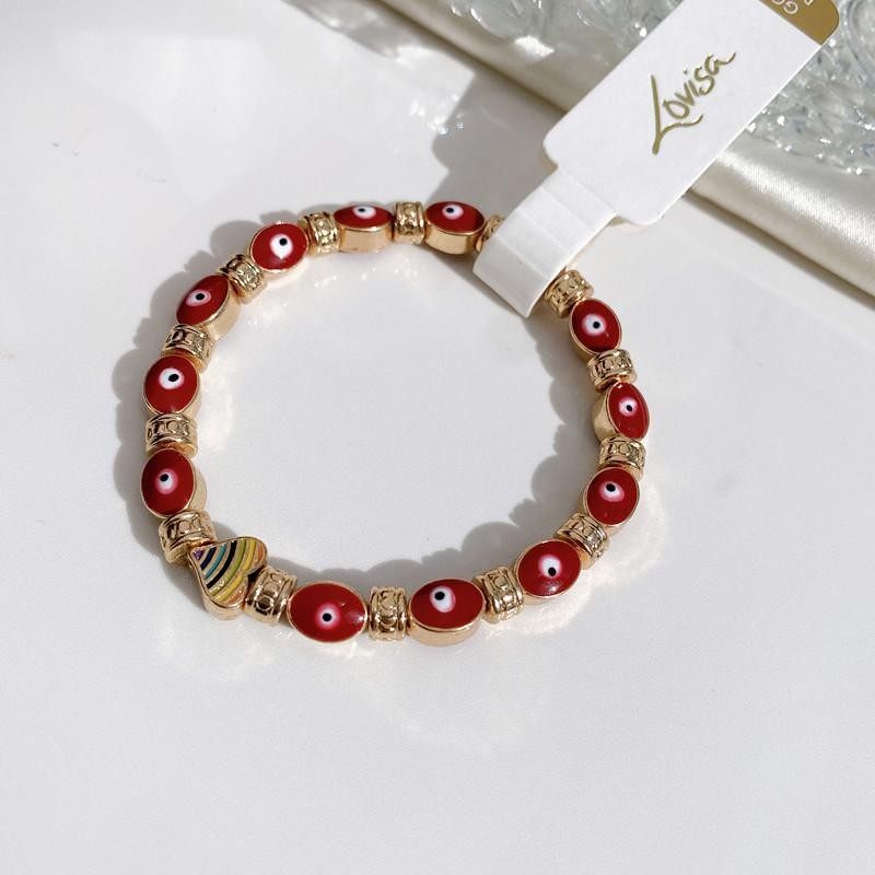 欧美外贸饰品 个性眼睛小众气质多巴胺弹力恶魔之眼手链