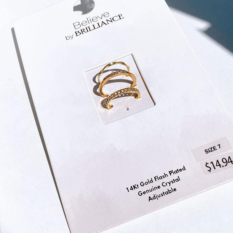 新款欧美复古金色镶钻戒指女冷淡风个性简约镀真金轻奢款食指环