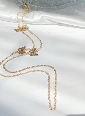 眼镜链条挂脖复古流苏潮人蝴蝶时尚女防滑挂绳墨镜带链子眼睛链