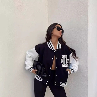 baseball fashionable jacket sleeved long printed hoodie