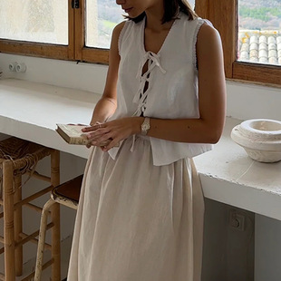 and sleeveless 裙套装 set half skirt long vest lace