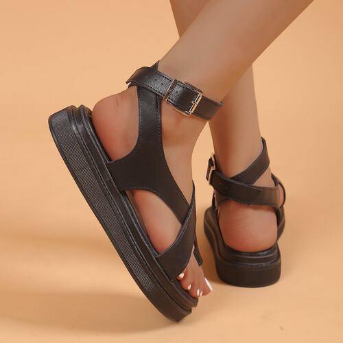 thick soled casual Roman buckle strap women's shoes 扣带女鞋