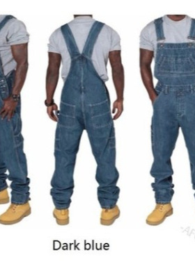 Men's denim one-piece fashionable loose casual jeans 牛仔裤
