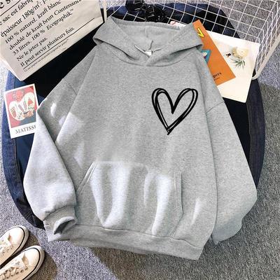 women's casual loose top couple's outfit hooded sweatshirt