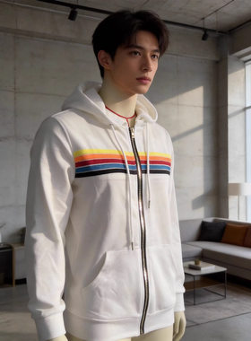 Velvet hooded colorful zipper loose hoodie 加绒拉链宽松卫衣