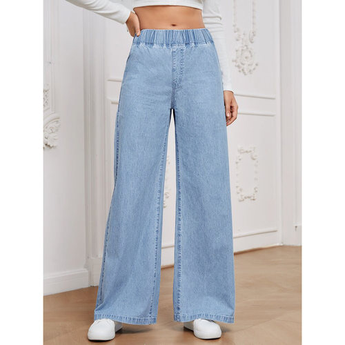 Women's hanging straight tube loose wide leg pants jeans