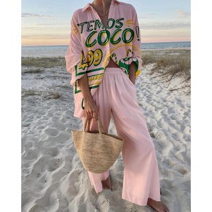 leisure printed vacation beach set Ladies style fashionable