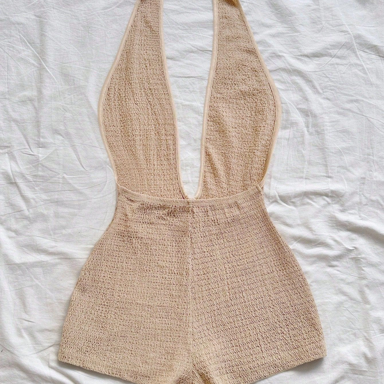 Sexy backless V-neck striped halter jumpsuit 条纹挂脖连体裤