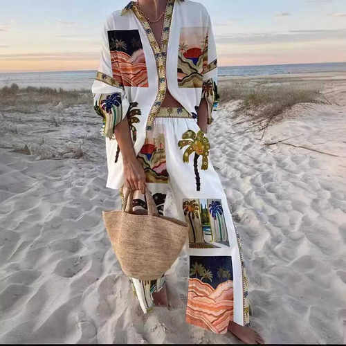 欧美风时尚新款印花衬衫