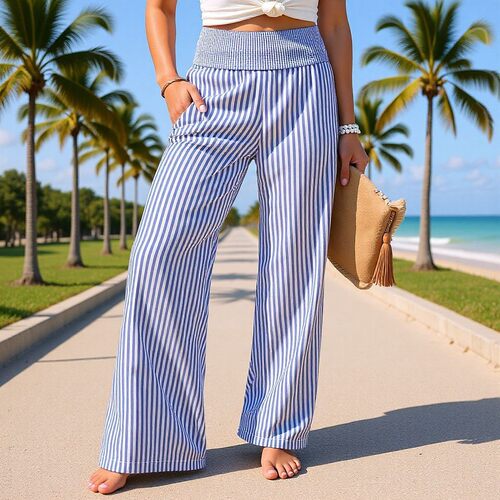 loose women's checkered high waisted checkered women's pants