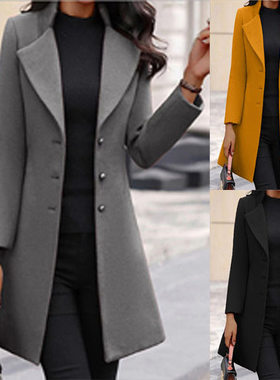Women's Autumn/Winter New Mid to Long Single breasted Coat
