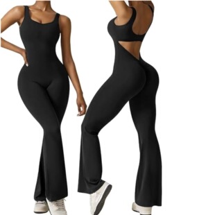 vest Sleeveless yoga backless sexy flared jumpsuit