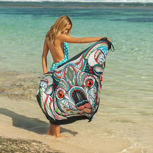 Printed shawl skirt Sunshine proof cross wear Slip dress