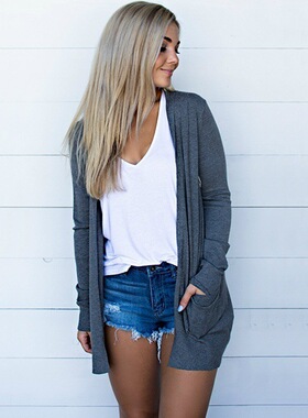 Women's big size 5xl 4xl 3xl 2xl pocket cardigan jacket 开衫