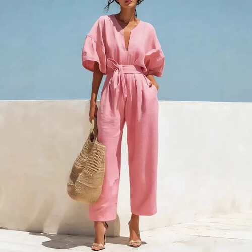 Summer New Arrival Fashionable V-Neck Solid Color Bodysuit