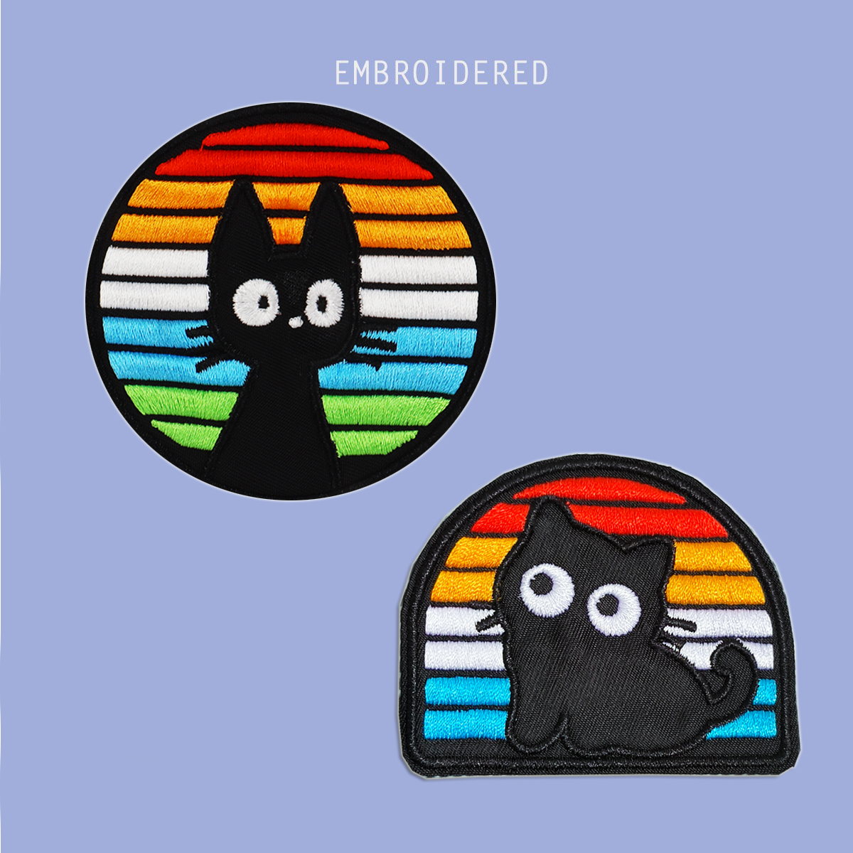 猫熊刺绣魔术贴自粘可水洗