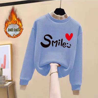 纯棉加绒加厚秋冬款保暖打底衫