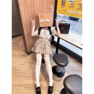 特大码女装微胖MM200斤遮肚JK制服衬衫套装学院百褶裙短袖衬衣女