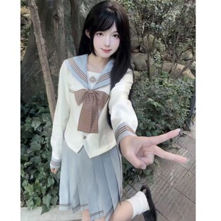 胖MM大码jk制服水手服日系小清新套装长短袖衬衫薄荷巧新款中间服
