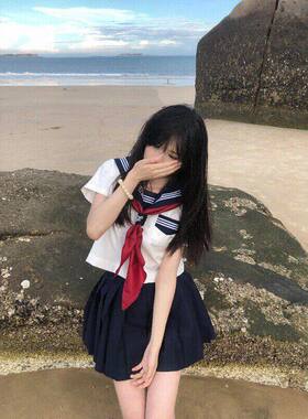胖MM大码jk制服套装日系学院风中间服基础款白三本水手服女短袖夏