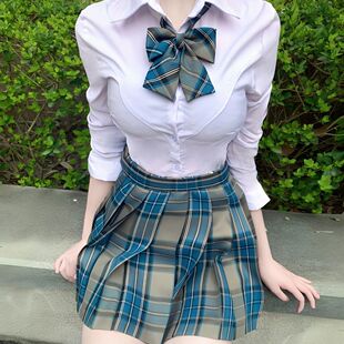 胖MM大码【青碧青山】jk格裙原创校供JK制服秋冬新款JK半身裙日系