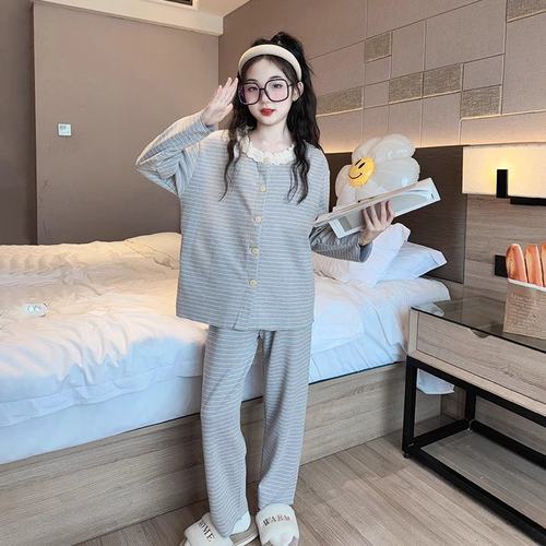 女童德绒睡衣套装秋冬款内搭保暖秋衣儿童家居服洋气中大童空调服