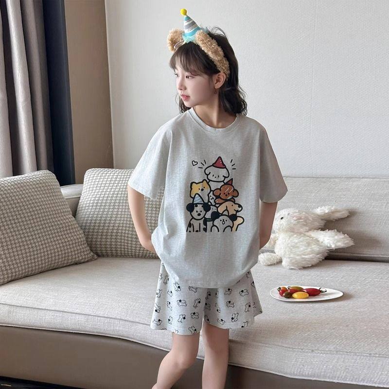 儿童夏天睡衣女童夏季短袖家居服家居服套装