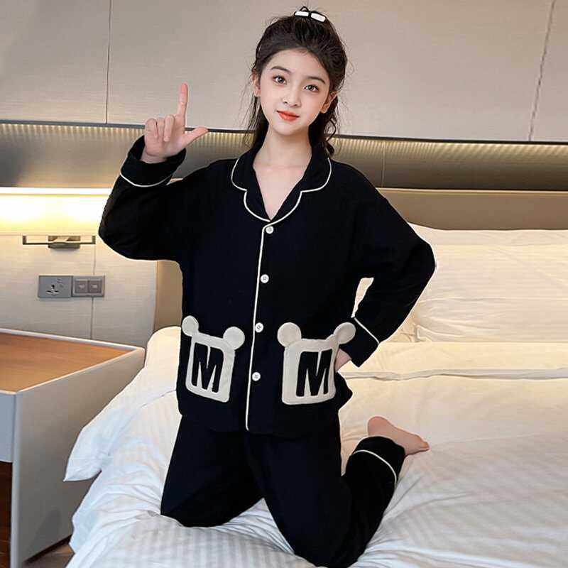 儿童睡衣春秋款新款翻领长袖女童家居服套装宽松薄款中大童空调服,童装/婴儿装/亲子装,家居服套装,淘宝优惠券,粉丝福利购,淘宝优惠卷