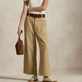 原厂 原单布料 实用经典 秋季 棉缎面料直筒裤 休闲阔腿裤 长裤 法式