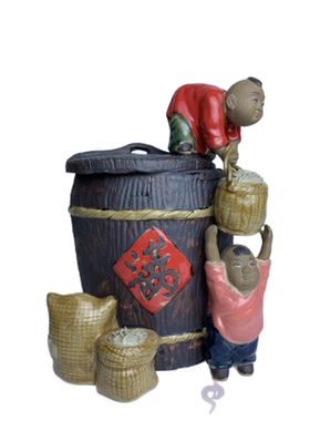 石湾陶瓷公仔手工艺人物家居装饰