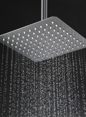 枪灰色方形8寸10寸12寸淋浴顶喷头shower head家用浴室新潮花洒头