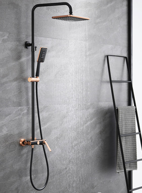 枪灰色花洒套装淋浴器龙头冷热卫浴淋雨喷头浴室简易明装酒店家用