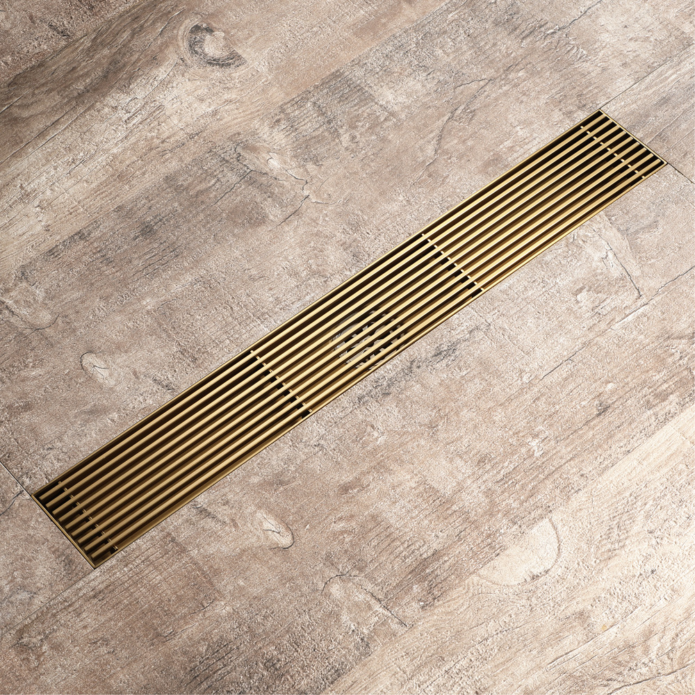 68*600mm拉丝金长条地漏防臭型2021新款时尚镀色高档简约卫浴用品