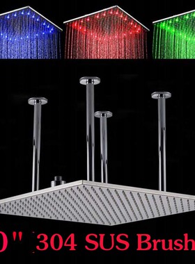 泳池超大花洒头 30寸80x80cm方形不锈钢头顶淋浴喷头 showerhead