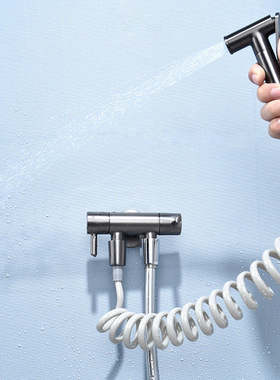 枪灰色卫生间马桶喷枪水龙头厕所妇洗器伴侣冲洗器高压增压清洗头