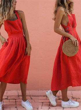 Women Summer Boho Long Maxi Dress Sexy Backless Beachwear