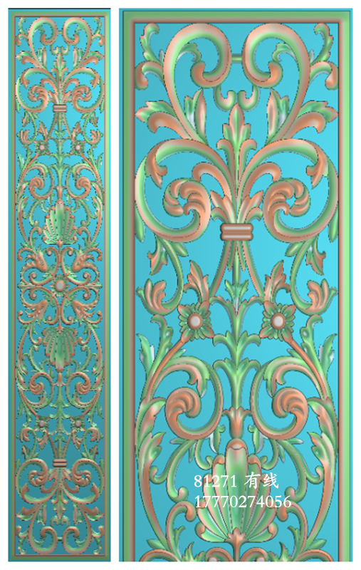 精雕图浮雕图石雕图灰度图屏风隔断镂空欧式洋花木门精雕图 81271
