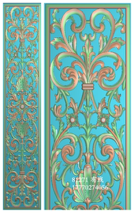 精雕图浮雕图石雕图灰度图屏风隔断镂空欧式洋花木门精雕图 81271