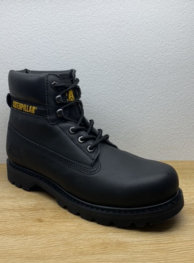 CAT卡特彼勒男鞋头层牛皮经典款黑色马丁靴工装靴冬季户外工作鞋