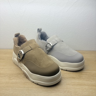 加绒保暖厚底休闲鞋 冬季 牛皮轻质舒适 Puppies暇步士女鞋 Hush
