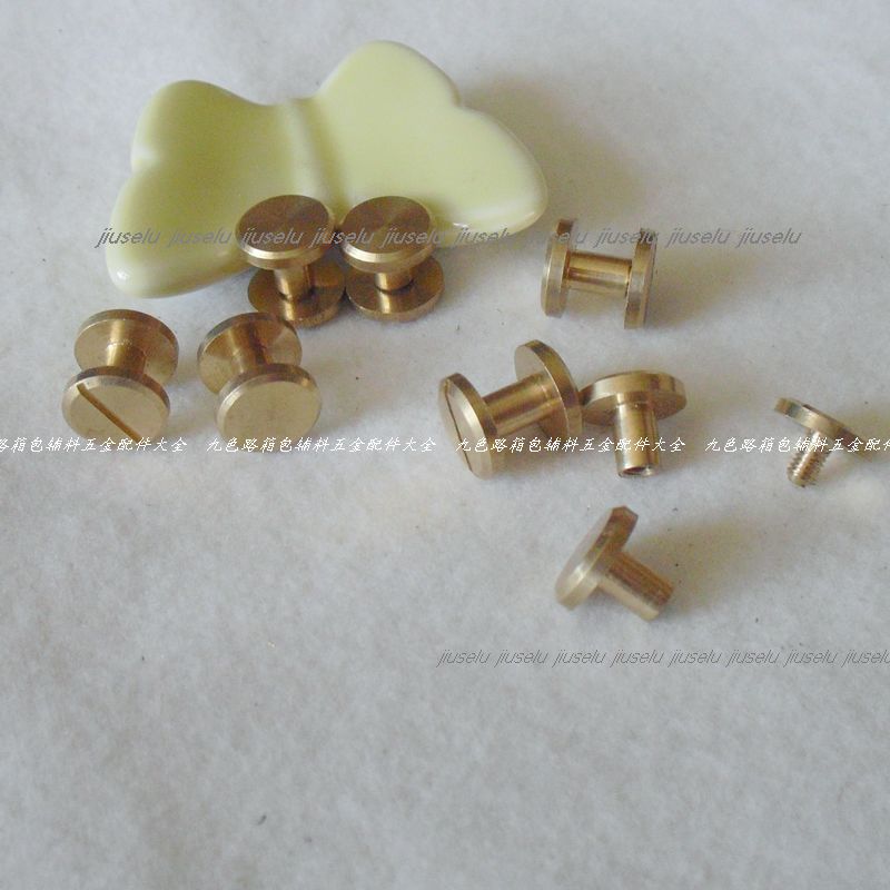 箱包皮具五金配件工字钉纯铜皮带螺丝7mm~10mm黄铜平钉螺丝撞钉