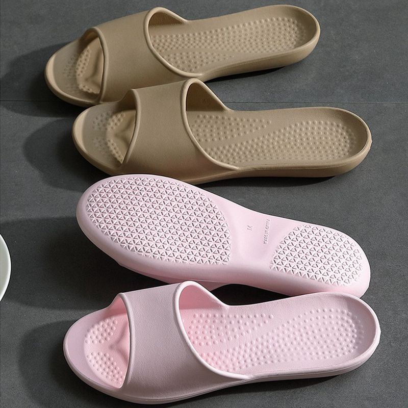 eva新款浴室防滑洗澡拖鞋女夏室内简约纯色日式软弹平底男不臭脚