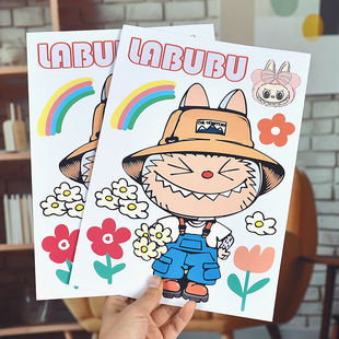 LABUBU贴纸防水不留胶旅行箱笔记本行李箱摩托车改造专用装饰贴纸