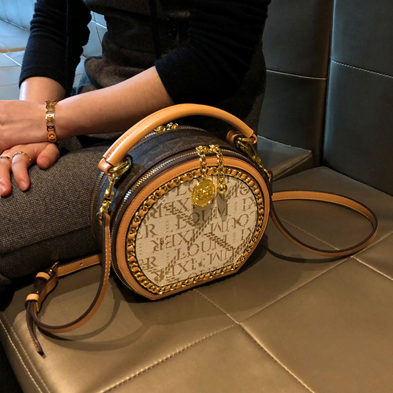 爆款超火小众包包高级感精致满天星双拉链小圆包女手提单肩斜挎包