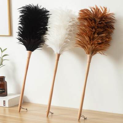 手工制作不掉毛伸缩除尘鸡毛掸子