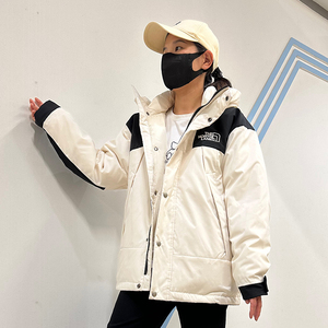 工装羽绒服女2023冬季冲锋衣连帽户外运动加厚白鸭绒情侣男女外套