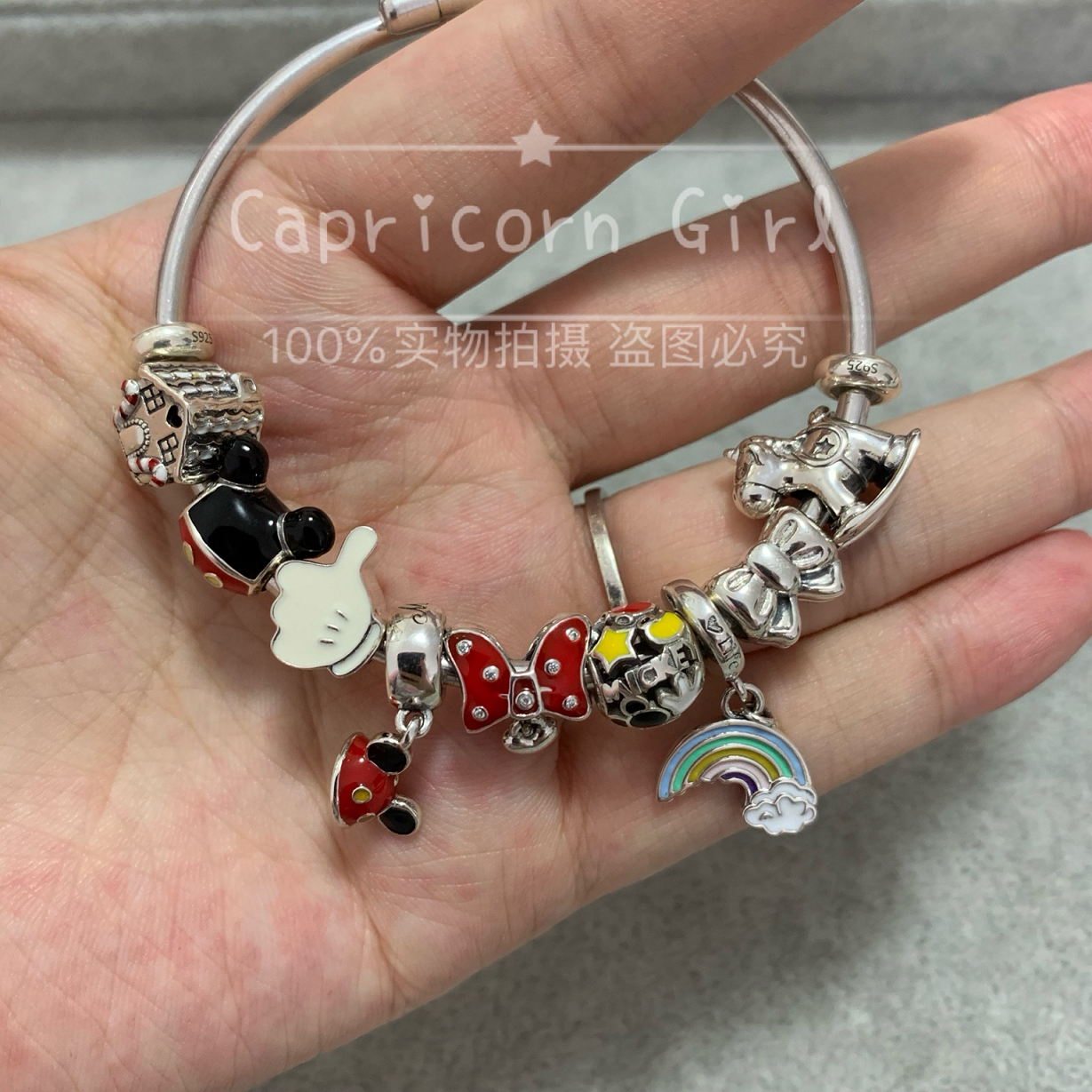 925银珠 米奇米妮迪士尼 彩