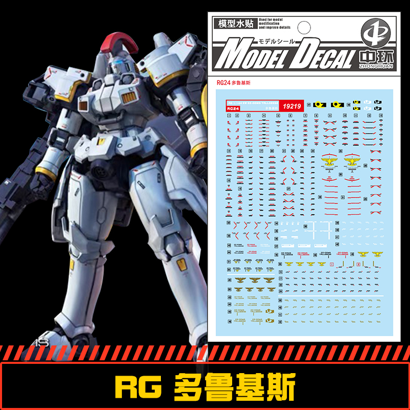 钢铁苍穹 中环 219 RG 1/144 EW OZ-00MS多鲁基斯专用水贴 配万代
